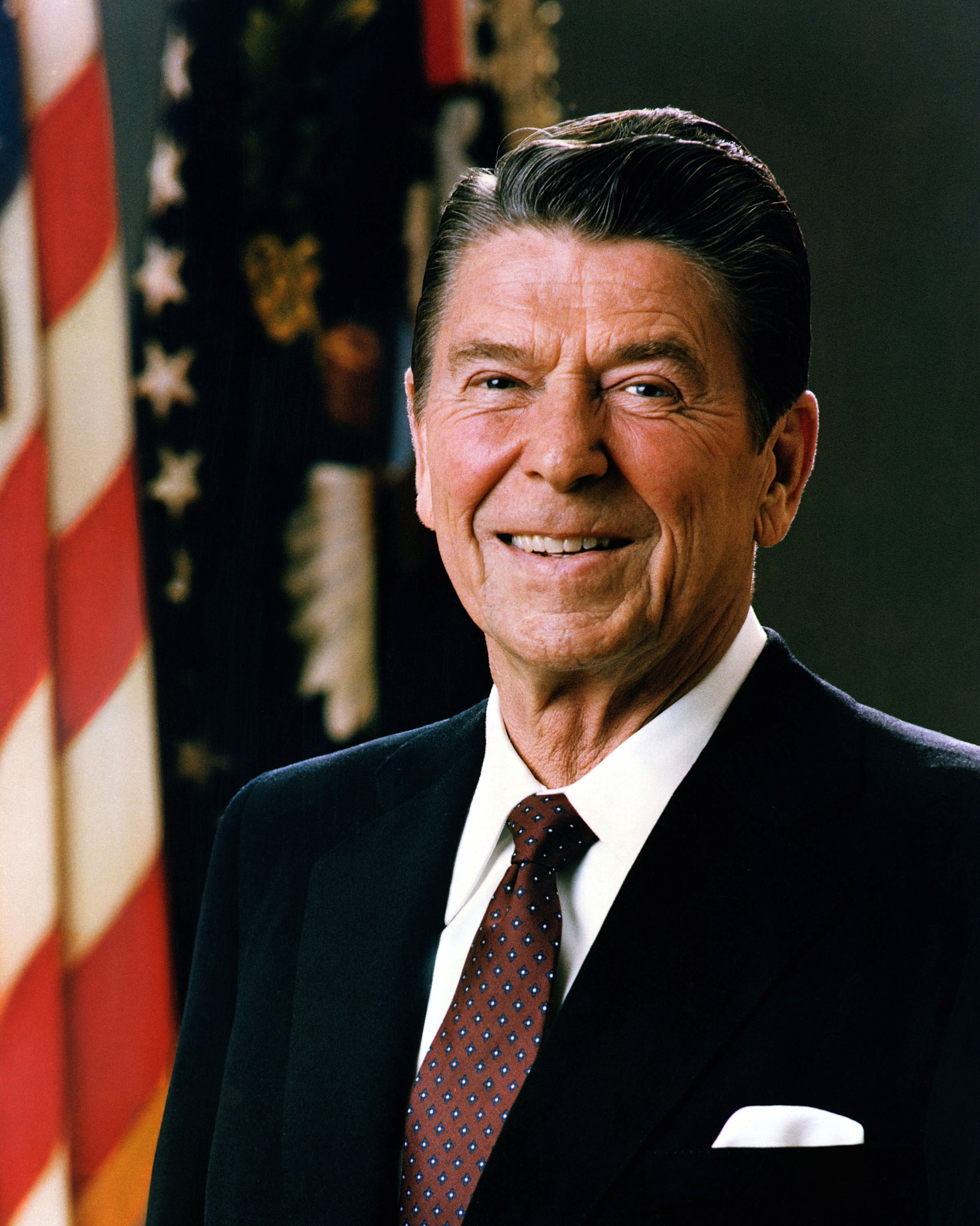This is a picture of Ronald Reagan during his presidency.